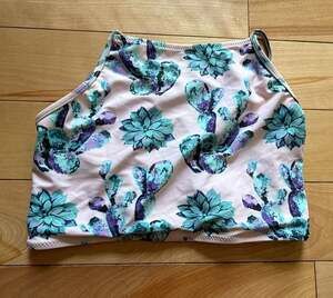 CUPSHE SIZE L Floral Cactus Print High-Neck Bikini top